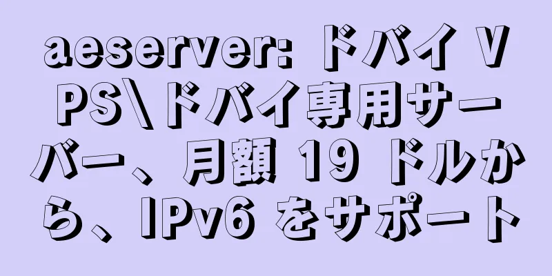 aeserver: ドバイ VPS\ドバイ専用サーバー、月額 19 ドルから、IPv6 をサポート