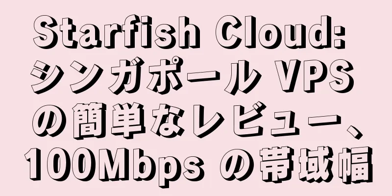 Starfish Cloud: シンガポール VPS の簡単なレビュー、100Mbps の帯域幅