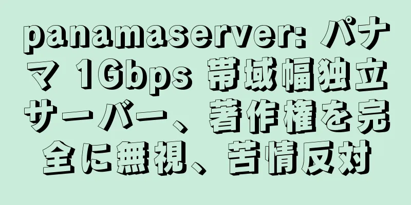 panamaserver: パナマ 1Gbps 帯域幅独立サーバー、著作権を完全に無視、苦情反対