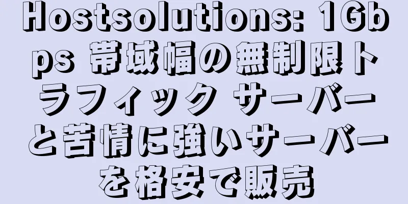 Hostsolutions: 1Gbps 帯域幅の無制限トラフィック サーバーと苦情に強いサーバーを格安で販売