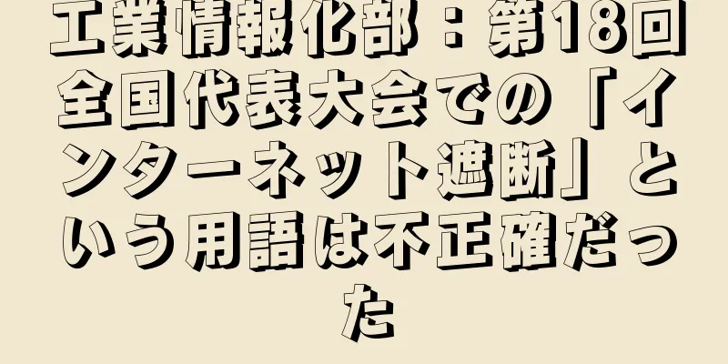 工業情報化部：第18回全国代表大会での「インターネット遮断」という用語は不正確だった