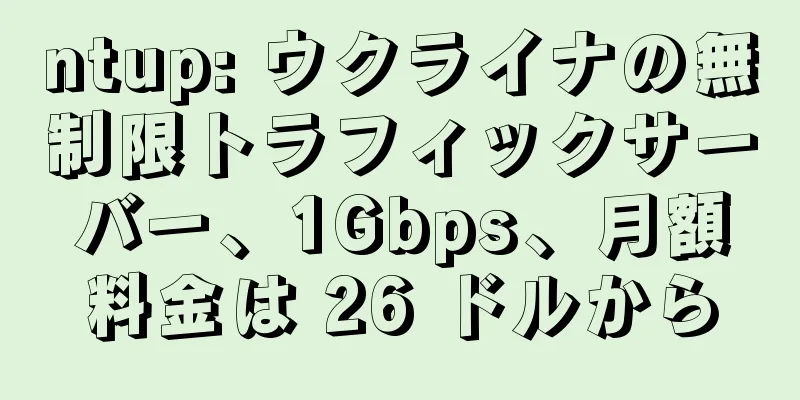 ntup: ウクライナの無制限トラフィックサーバー、1Gbps、月額料金は 26 ドルから
