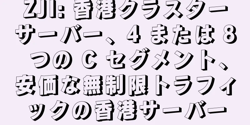 ZJI: 香港クラスターサーバー、4 または 8 つの C セグメント、安価な無制限トラフィックの香港サーバー