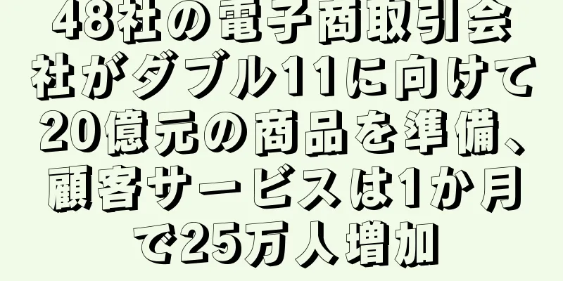 48社の電子商取引会社がダブル11に向けて20億元の商品を準備、顧客サービスは1か月で25万人増加