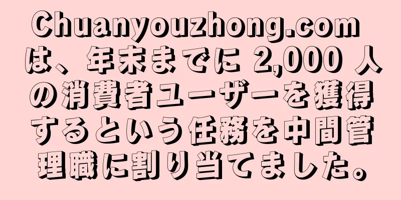 Chuanyouzhong.com は、年末までに 2,000 人の消費者ユーザーを獲得するという任務を中間管理職に割り当てました。
