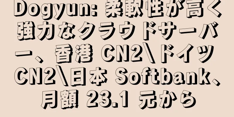 Dogyun: 柔軟性が高く強力なクラウドサーバー、香港 CN2\ドイツ CN2\日本 Softbank、月額 23.1 元から