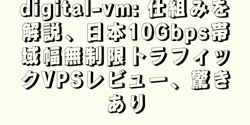 digital-vm: 仕組みを解説、日本10Gbps帯域幅無制限トラフィックVPSレビュー、驚きあり