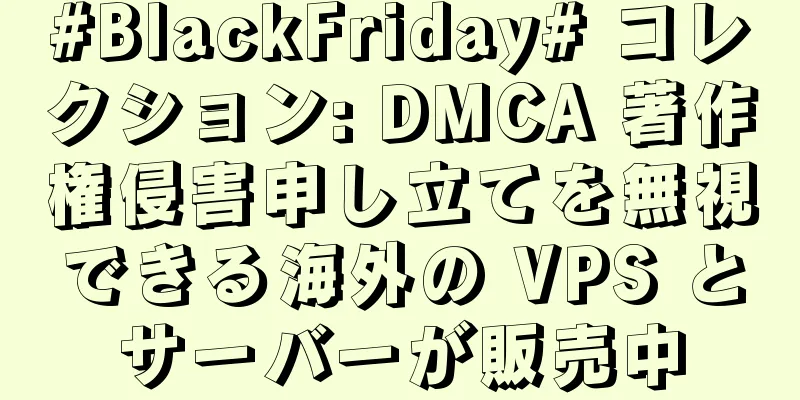 #BlackFriday# コレクション: DMCA 著作権侵害申し立てを無視できる海外の VPS とサーバーが販売中