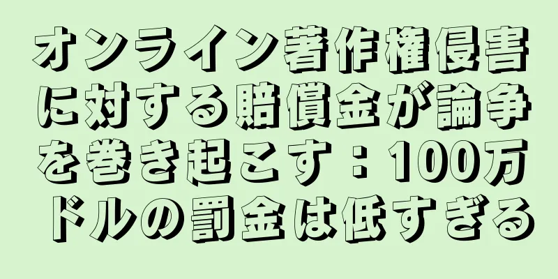 オンライン著作権侵害に対する賠償金が論争を巻き起こす：100万ドルの罰金は低すぎる