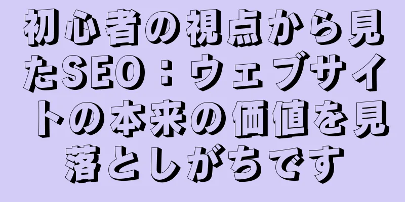 初心者の視点から見たSEO：ウェブサイトの本来の価値を見落としがちです