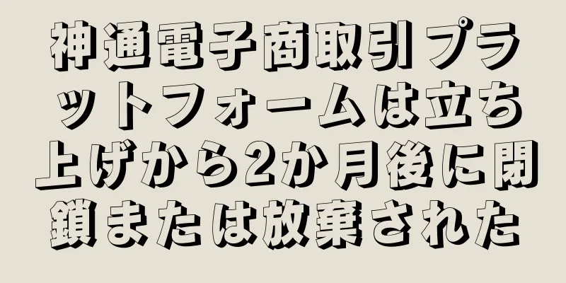 神通電子商取引プラットフォームは立ち上げから2か月後に閉鎖または放棄された