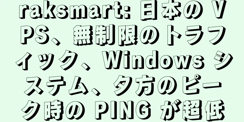 raksmart: 日本の VPS、無制限のトラフィック、Windows システム、夕方のピーク時の PING が超低