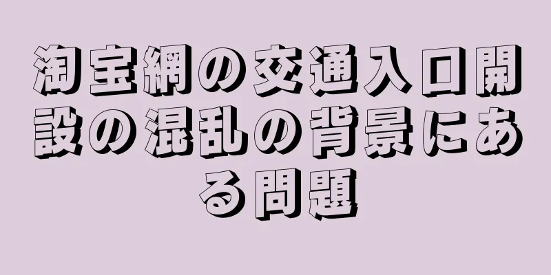 淘宝網の交通入口開設の混乱の背景にある問題
