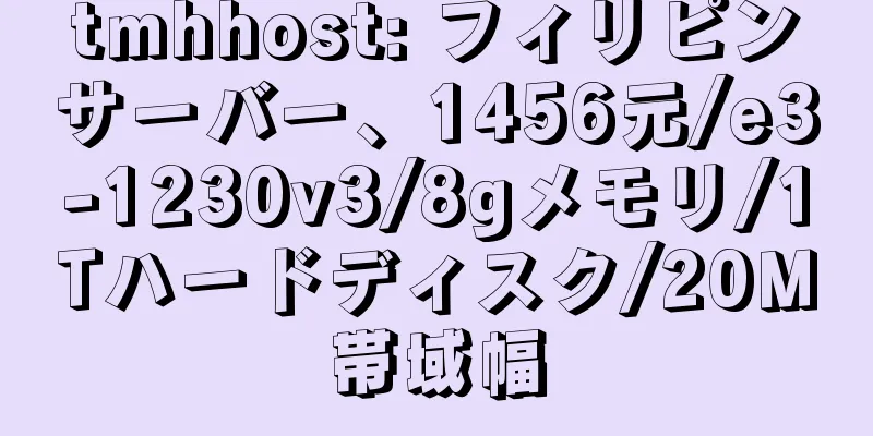 tmhhost: フィリピンサーバー、1456元/e3-1230v3/8gメモリ/1Tハードディスク/20M帯域幅