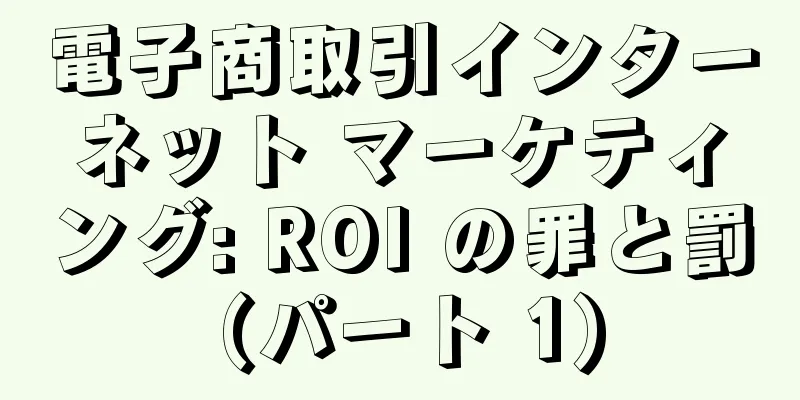電子商取引インターネット マーケティング: ROI の罪と罰 (パート 1)