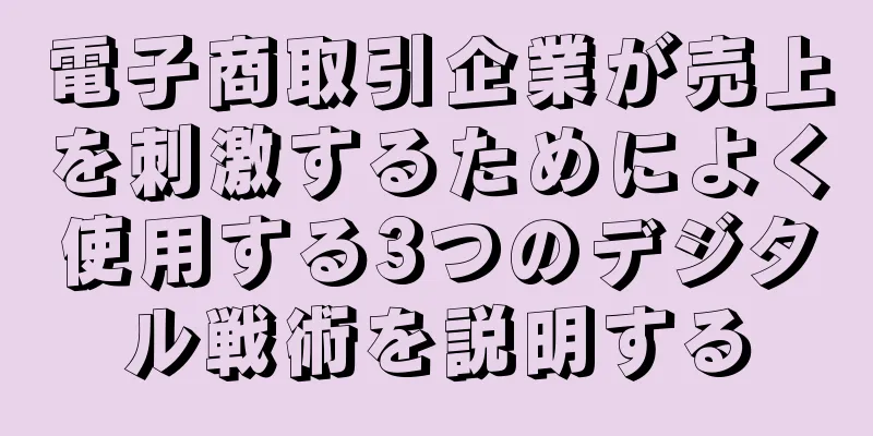 電子商取引企業が売上を刺激するためによく使用する3つのデジタル戦術を説明する