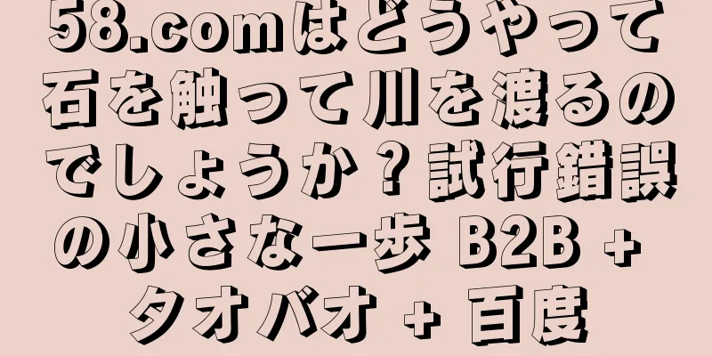 58.comはどうやって石を触って川を渡るのでしょうか？試行錯誤の小さな一歩 B2B + タオバオ + 百度