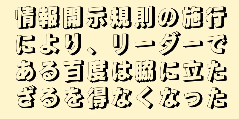 情報開示規則の施行により、リーダーである百度は脇に立たざるを得なくなった