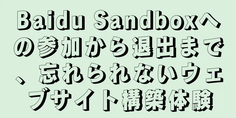 Baidu Sandboxへの参加から退出まで、忘れられないウェブサイト構築体験