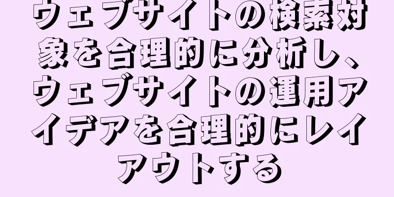 ウェブサイトの検索対象を合理的に分析し、ウェブサイトの運用アイデアを合理的にレイアウトする