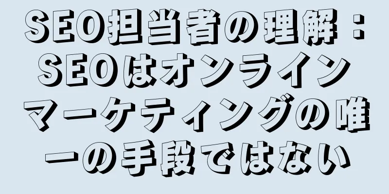 SEO担当者の理解：SEOはオンラインマーケティングの唯一の手段ではない