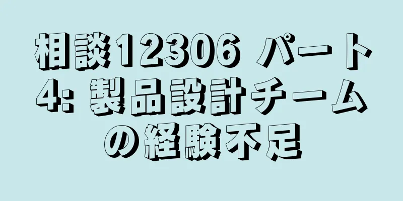 相談12306 パート4: 製品設計チームの経験不足