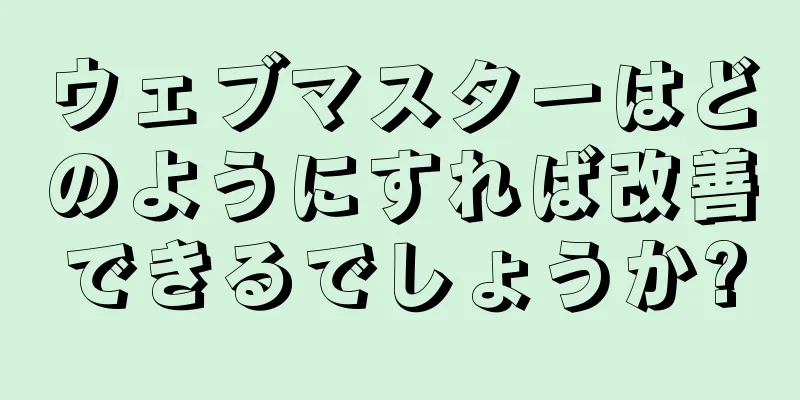 ウェブマスターはどのようにすれば改善できるでしょうか?