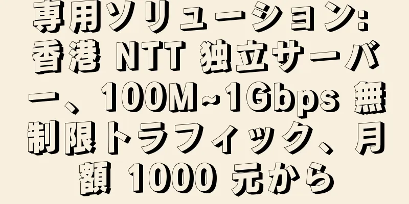 専用ソリューション: 香港 NTT 独立サーバー、100M~1Gbps 無制限トラフィック、月額 1000 元から