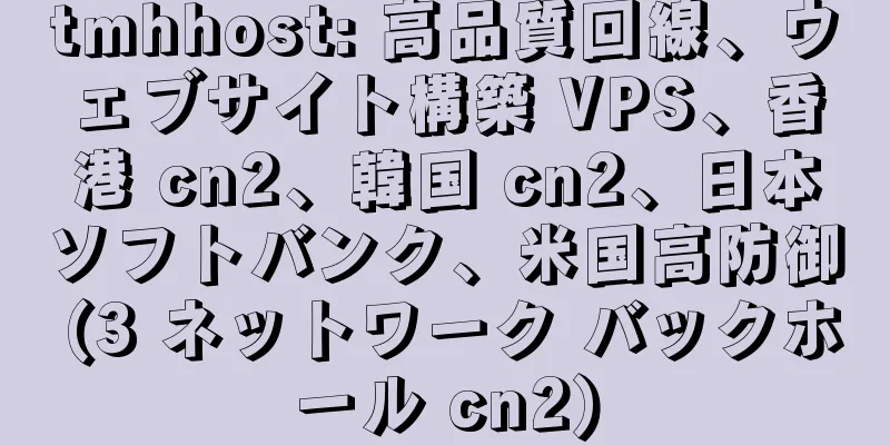 tmhhost: 高品質回線、ウェブサイト構築 VPS、香港 cn2、韓国 cn2、日本ソフトバンク、米国高防御 (3 ネットワーク バックホール cn2)