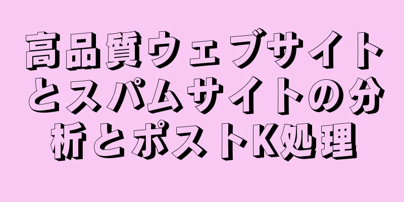高品質ウェブサイトとスパムサイトの分析とポストK処理