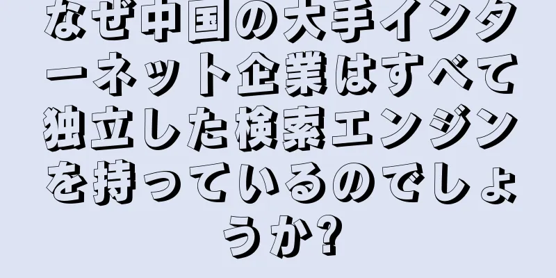 なぜ中国の大手インターネット企業はすべて独立した検索エンジンを持っているのでしょうか?