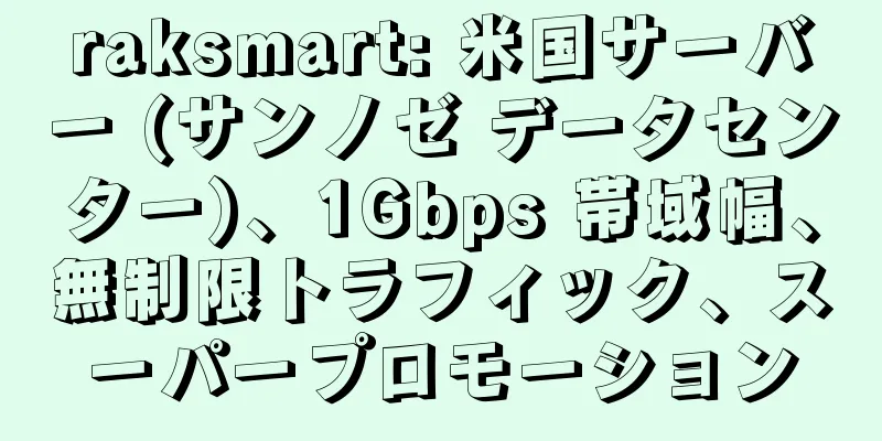 raksmart: 米国サーバー (サンノゼ データセンター)、1Gbps 帯域幅、無制限トラフィック、スーパープロモーション