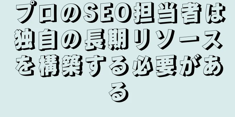 プロのSEO担当者は独自の長期リソースを構築する必要がある