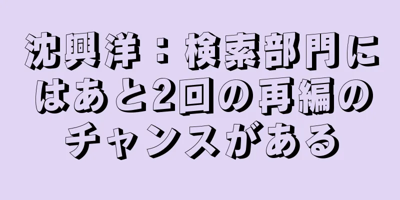 沈興洋：検索部門にはあと2回の再編のチャンスがある