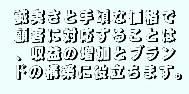 誠実さと手頃な価格で顧客に対応することは、収益の増加とブランドの構築に役立ちます。