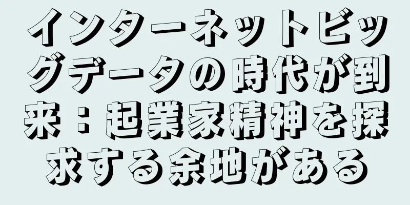 インターネットビッグデータの時代が到来：起業家精神を探求する余地がある
