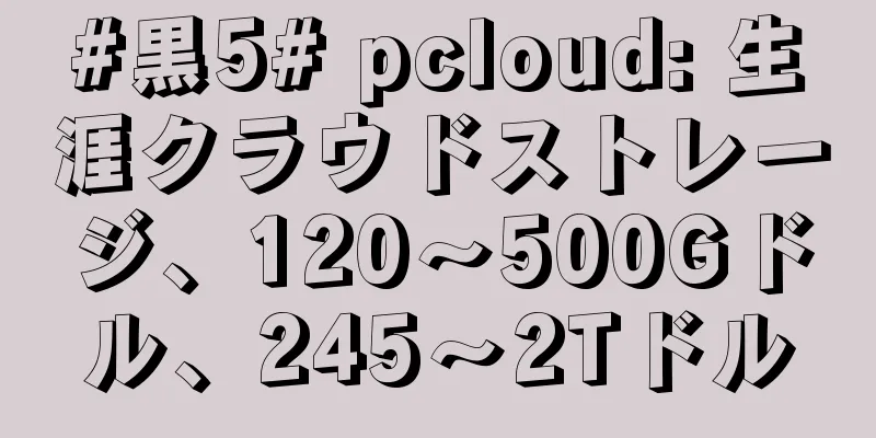 #黒5# pcloud: 生涯クラウドストレージ、120～500Gドル、245～2Tドル