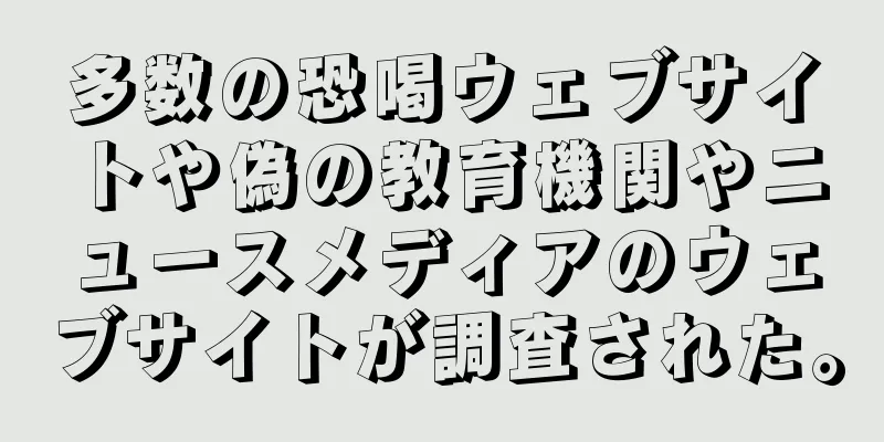 多数の恐喝ウェブサイトや偽の教育機関やニュースメディアのウェブサイトが調査された。