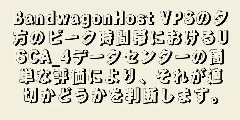 BandwagonHost VPSの夕方のピーク時間帯におけるUSCA_4データセンターの簡単な評価により、それが適切かどうかを判断します。