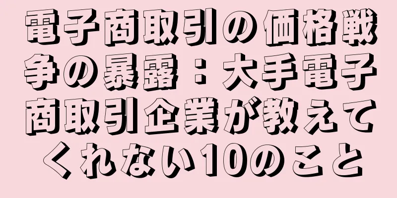 電子商取引の価格戦争の暴露：大手電子商取引企業が教えてくれない10のこと