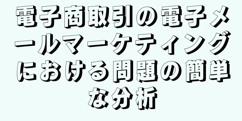 電子商取引の電子メールマーケティングにおける問題の簡単な分析