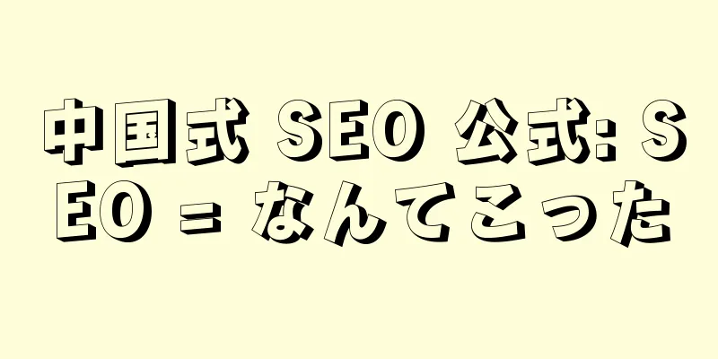 中国式 SEO 公式: SEO = なんてこった