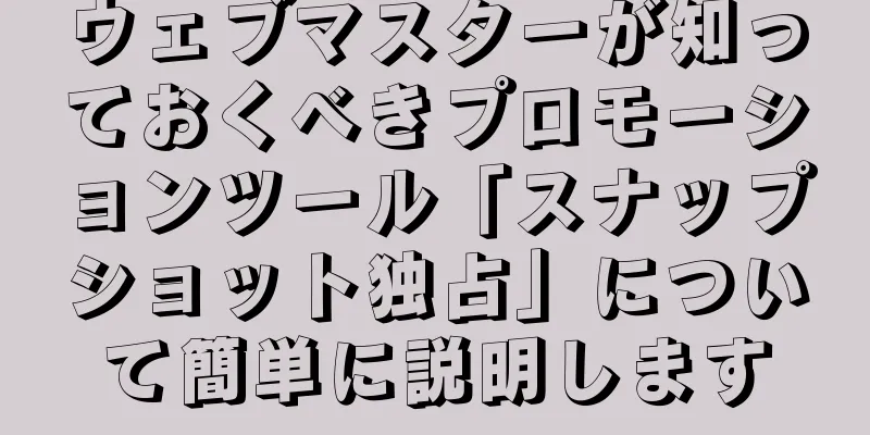 ウェブマスターが知っておくべきプロモーションツール「スナップショット独占」について簡単に説明します