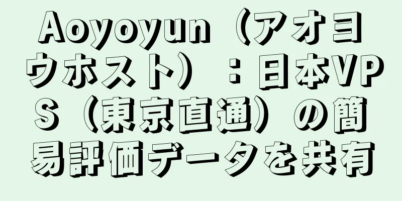 Aoyoyun（アオヨウホスト）：日本VPS（東京直通）の簡易評価データを共有
