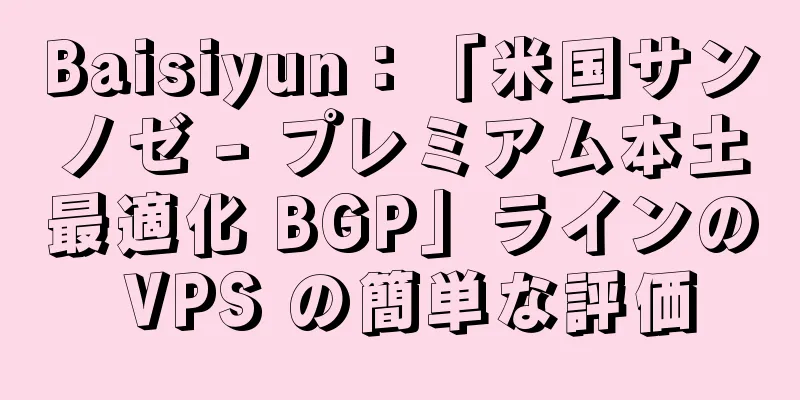 Baisiyun：「米国サンノゼ - プレミアム本土最適化 BGP」ラインの VPS の簡単な評価