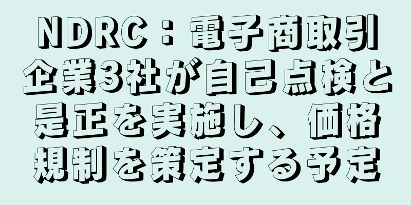 NDRC：電子商取引企業3社が自己点検と是正を実施し、価格規制を策定する予定