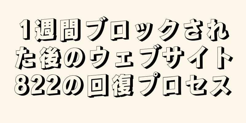 1週間ブロックされた後のウェブサイト822の回復プロセス