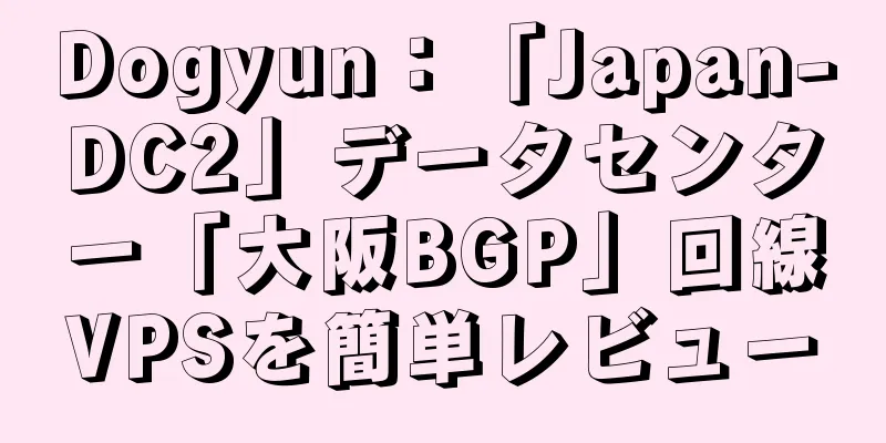 Dogyun：「Japan-DC2」データセンター「大阪BGP」回線VPSを簡単レビュー
