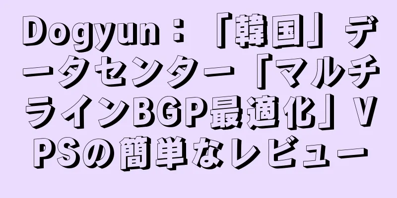 Dogyun：「韓国」データセンター「マルチラインBGP最適化」VPSの簡単なレビュー