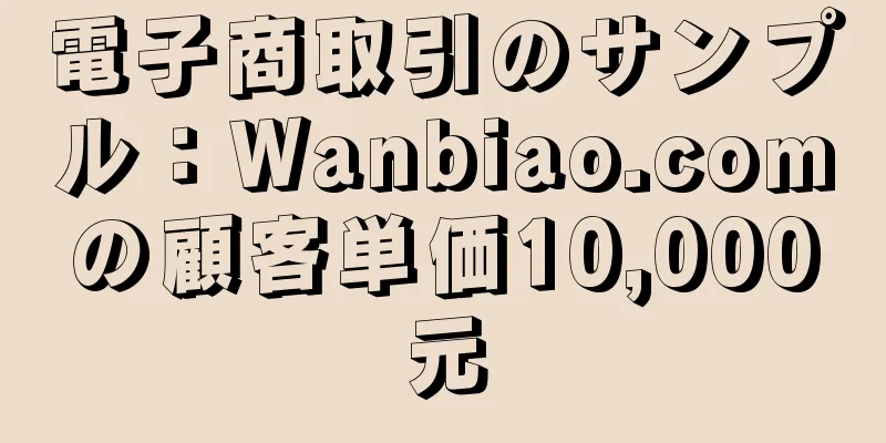 電子商取引のサンプル：Wanbiao.comの顧客単価10,000元